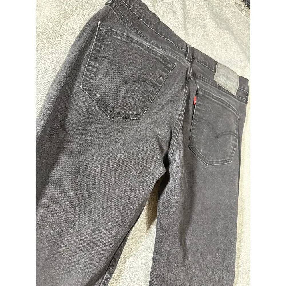 Levi's 514 Straight Jeans Mens 32x34 Faded Black Denim Long Inseam Tall
